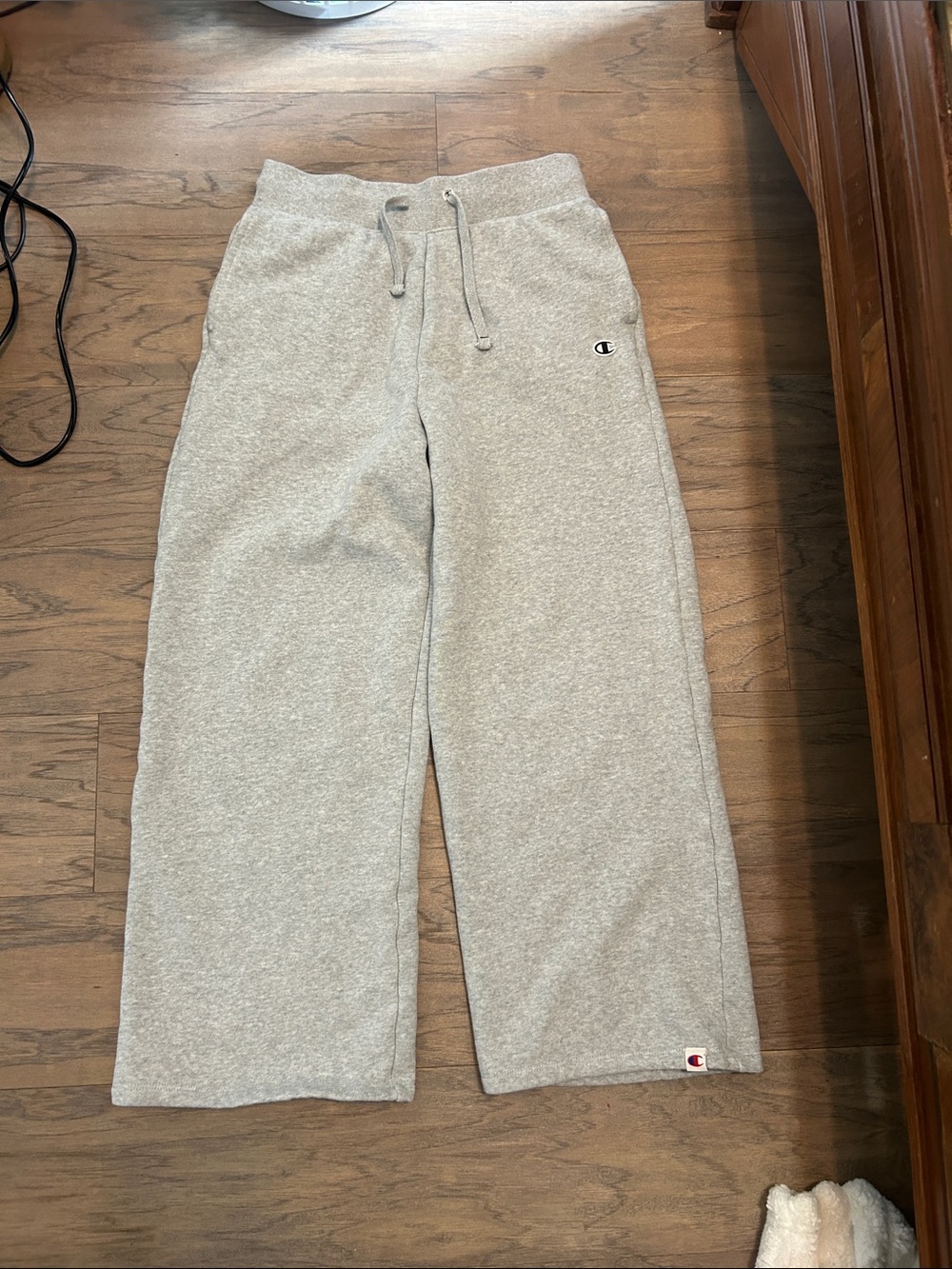 Champion Light Gray Women's Fleece Joggers with Drawstring Waist